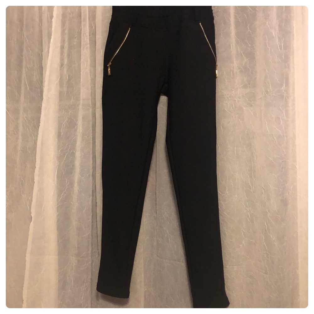 Black dressy leggings fleece lined - amazing feel!